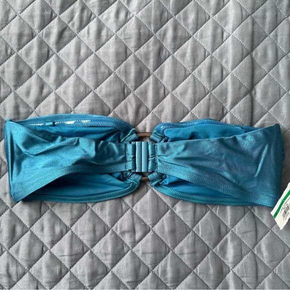 Zimmermann Cassia Ring Bandeau Bikini Top in Teal Size 2 - Picture 6 of 10